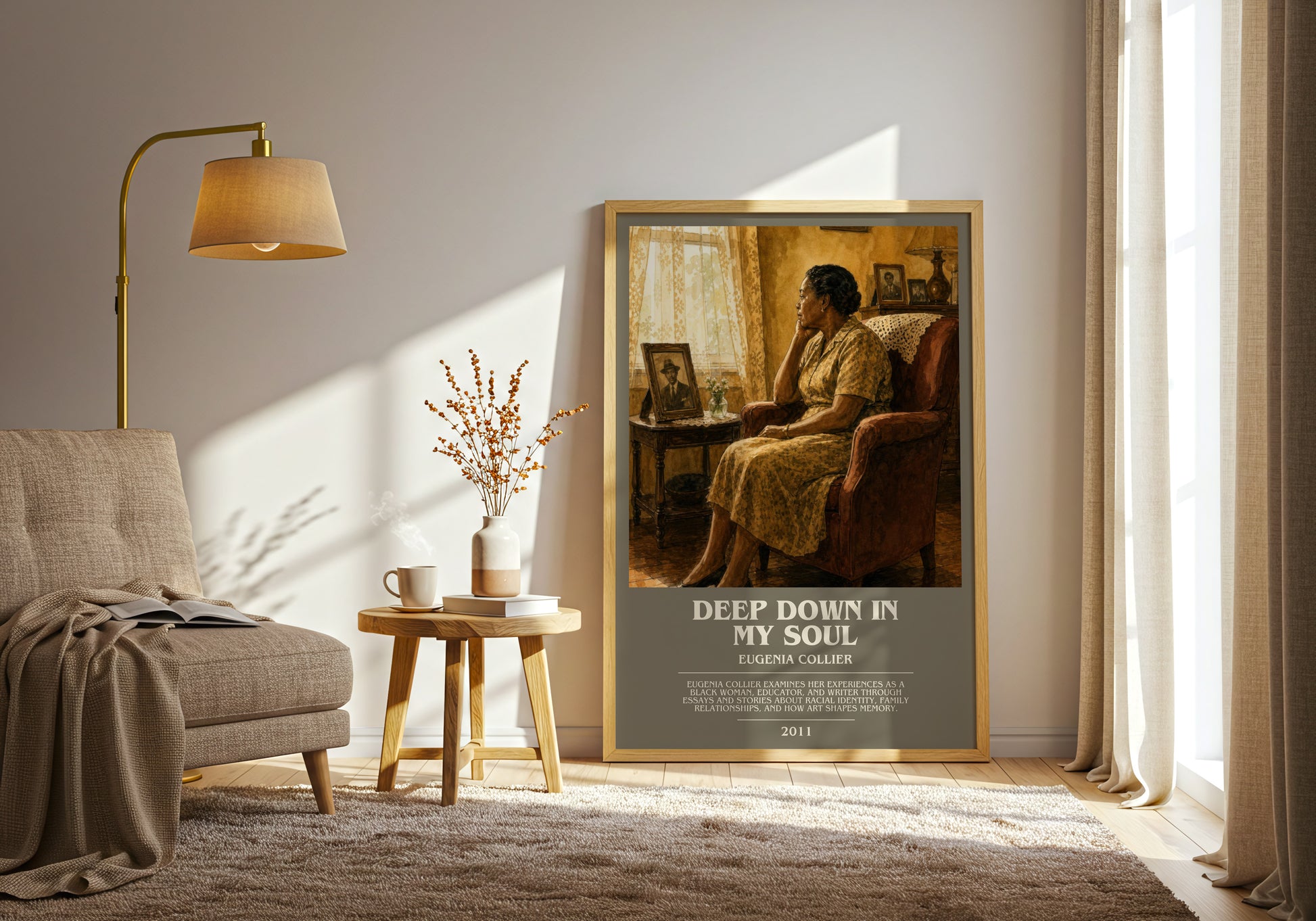Deep Down In My Soul bookish print on bookshelf – Eugenia Collier fan gift