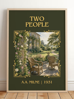 Two People Classic Book Art Print by A.A. Milne – framed print leaning on a wooden floor