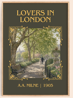 Lovers In London Classic Book Art Print by A.A. Milne – book poster