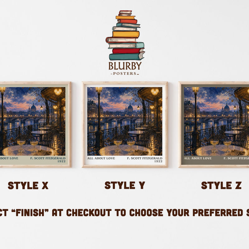 All About Love literary print in frame leaning in hallway – non fiction wall art