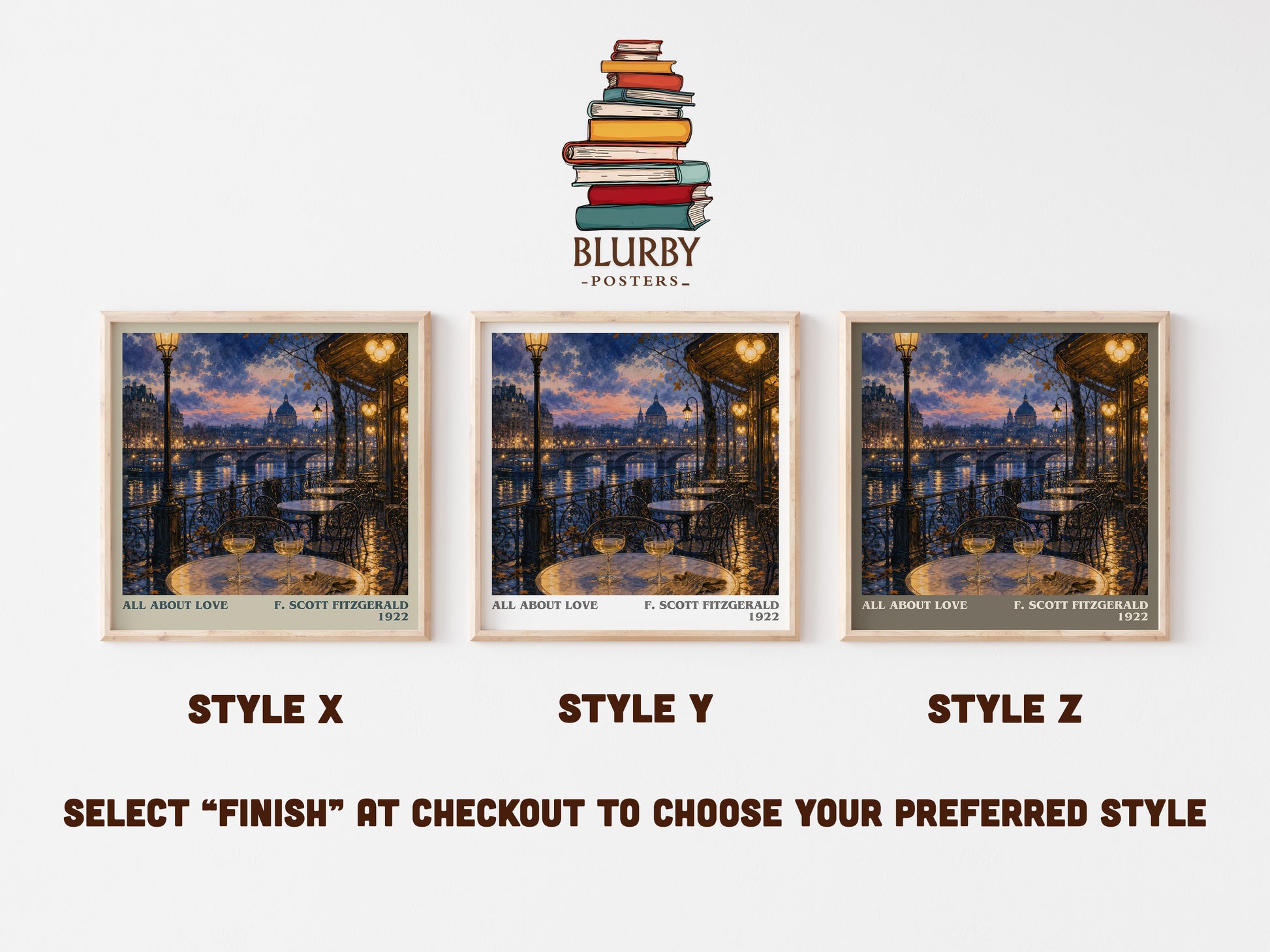 All About Love literary print in frame leaning in hallway – non fiction wall art