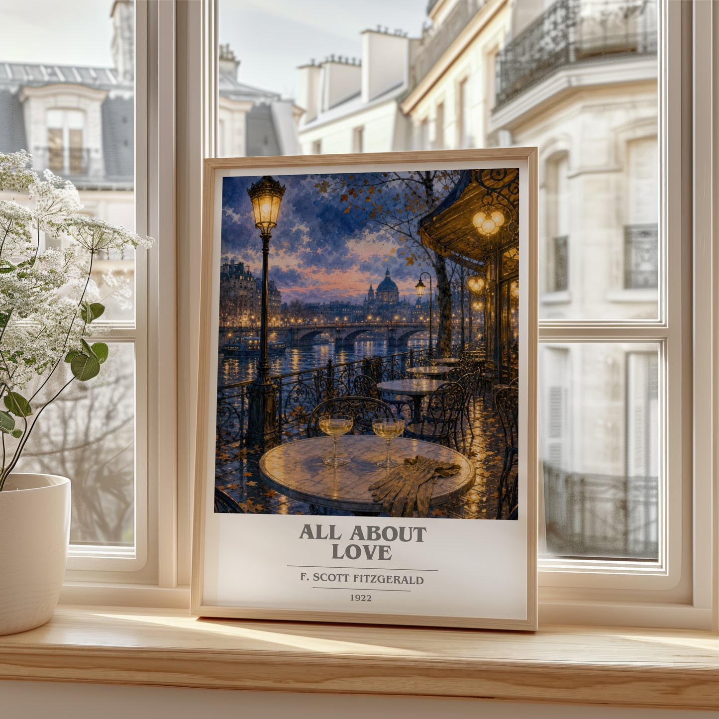 All About Love book cover poster colour and style options – F. Scott Fitzgerald book art