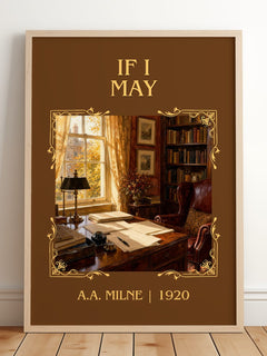 If I May Classic Book Art Print by A.A. Milne – framed print leaning on a wooden floor