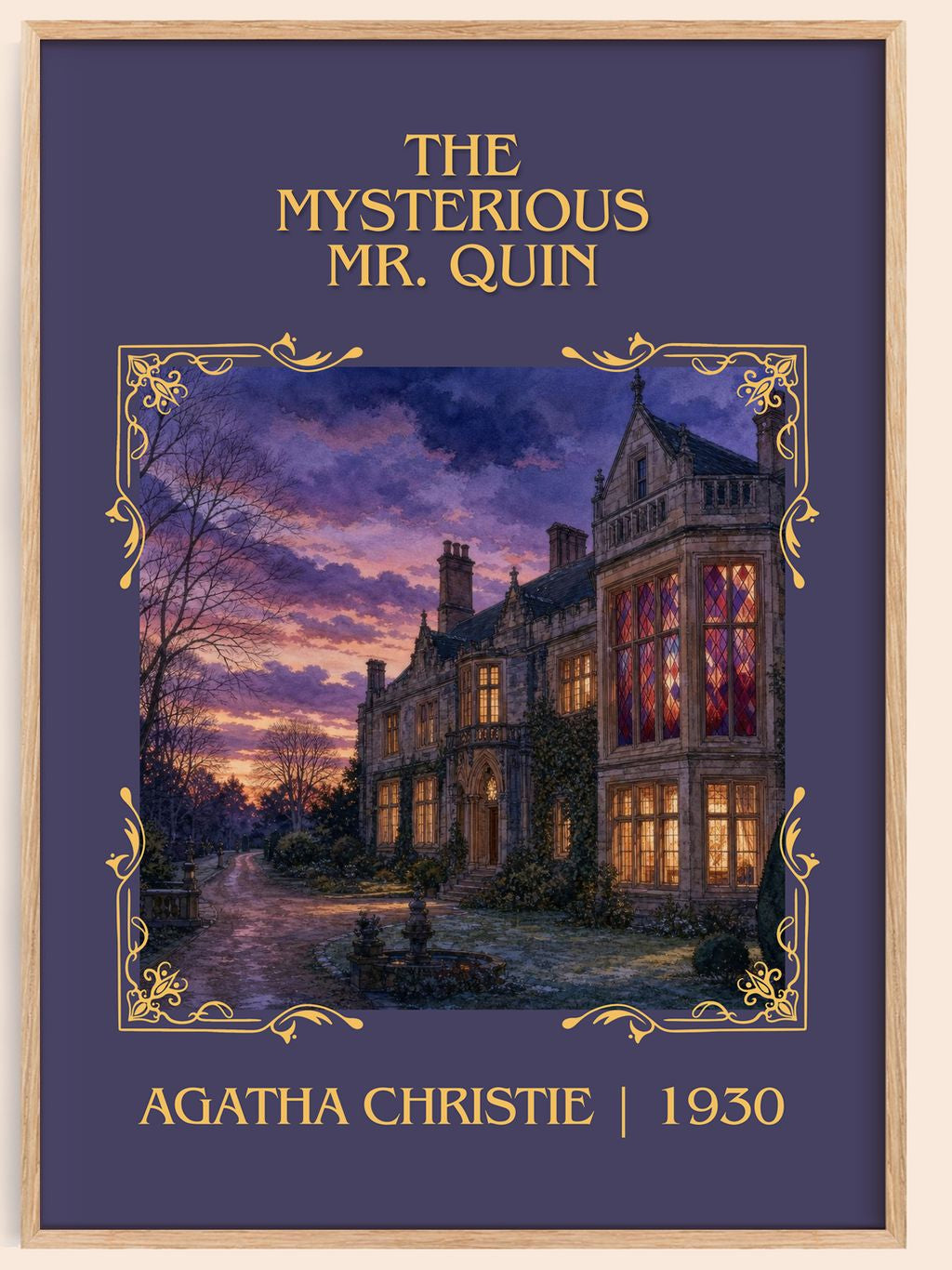 The Mysterious Mr. Quin Classic Book Art Print by Agatha Christie – book poster