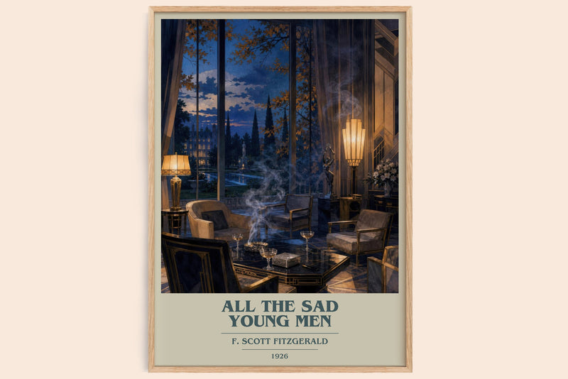 All The Sad Young Men book cover book poster by F. Scott Fitzgerald – framed literary art print