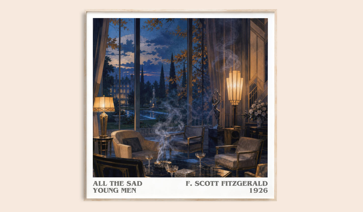 All The Sad Young Men literary book poster by F. Scott Fitzgerald – framed literary art print