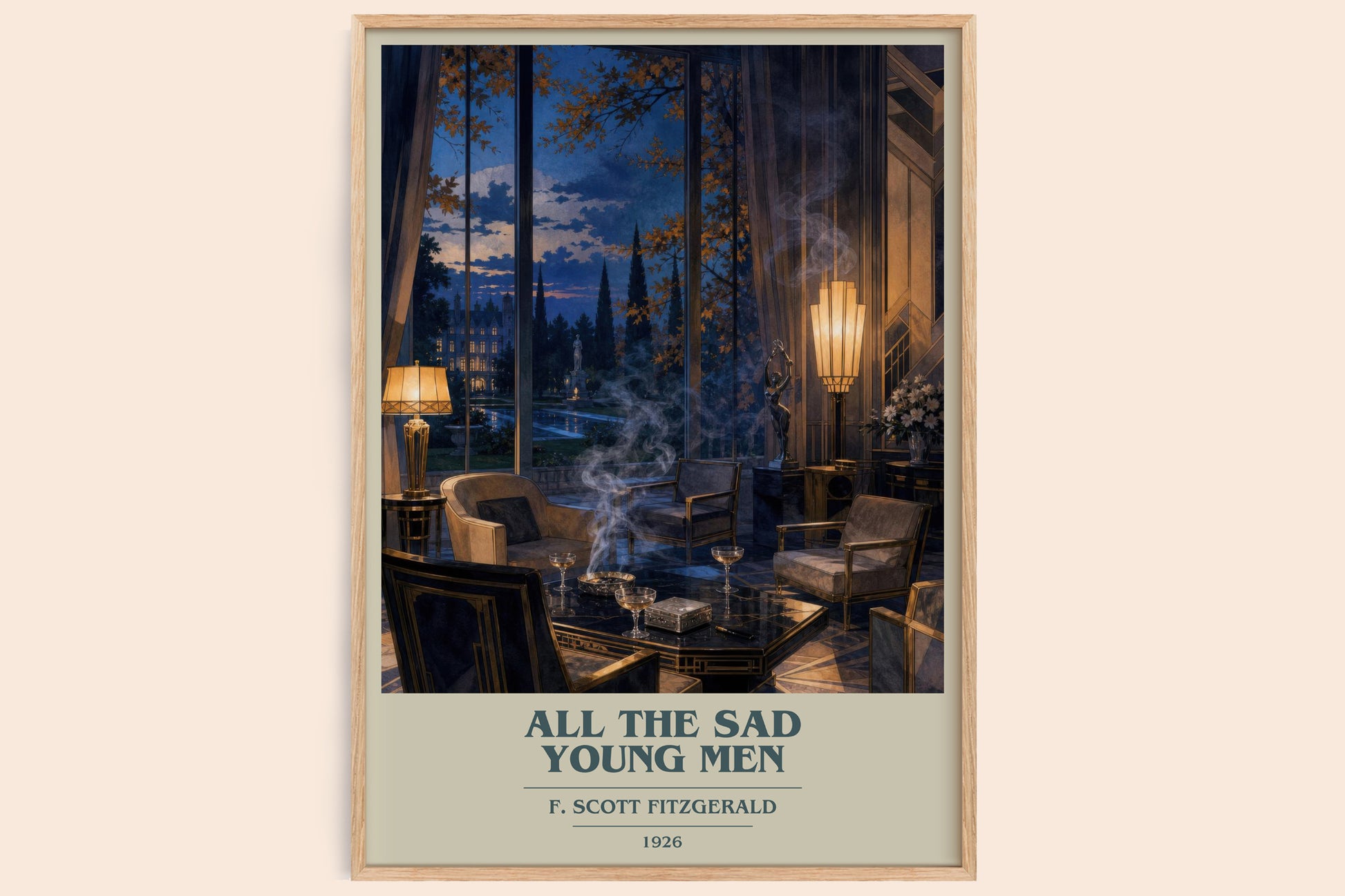 All The Sad Young Men book cover book poster by F. Scott Fitzgerald – framed literary art print