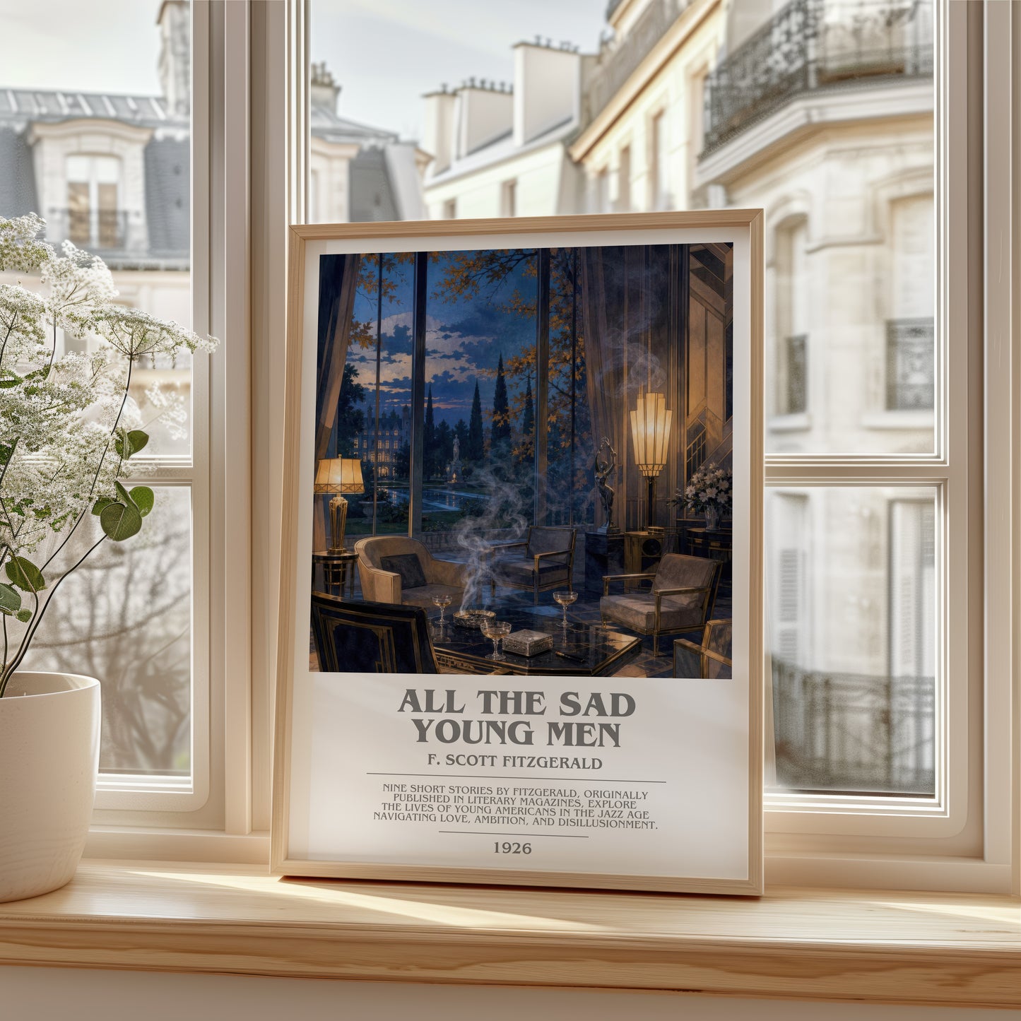All The Sad Young Men bookish poster colour and style options – F. Scott Fitzgerald book art