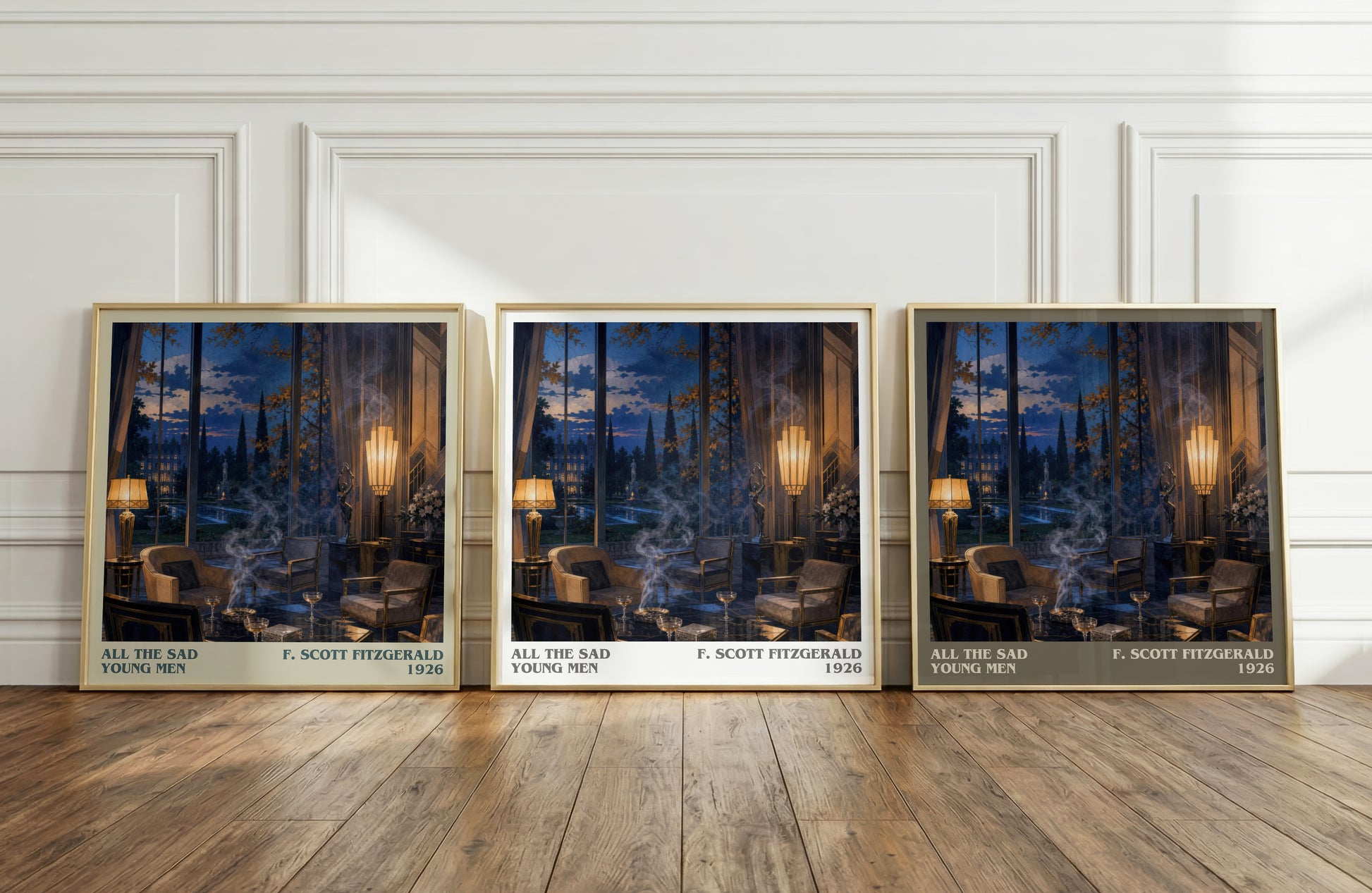 All The Sad Young Men literary art print colour and style options – F. Scott Fitzgerald book art