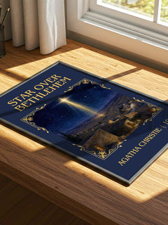 Star Over Bethlehem Classic Book Art Print by Agatha Christie – print on a sunlit desk