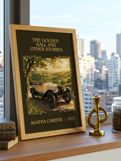 Golden Ball And Other Stories Classic Book Art Print by A. Christie – framed print on a city-view windowsill