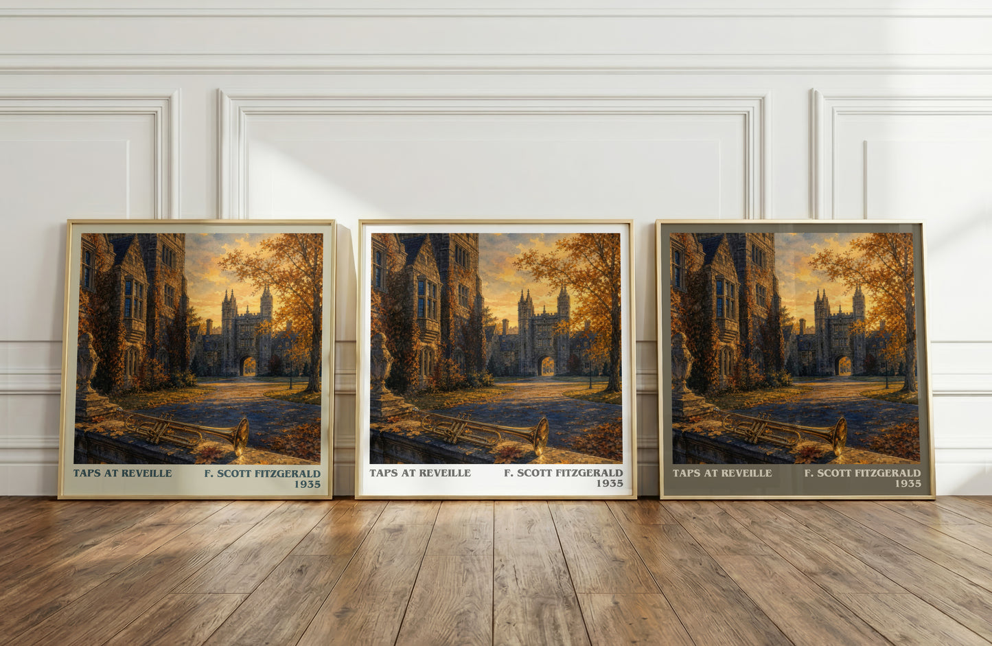 Taps At Reveille literary art print colour and style options – F. Scott Fitzgerald book art