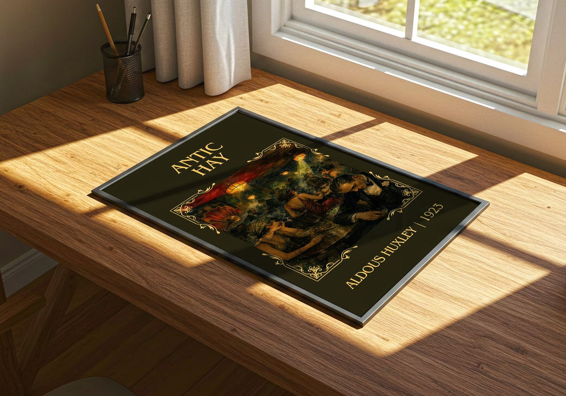 Antic Hay Classic Book Art Print by Aldous Huxley – print on a sunlit desk