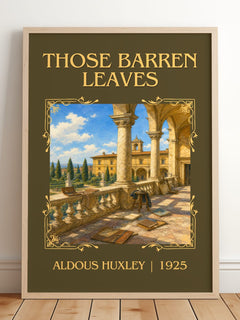Those Barren Leaves Classic Book Art Print by Aldous Huxley – framed print leaning on a wooden floor
