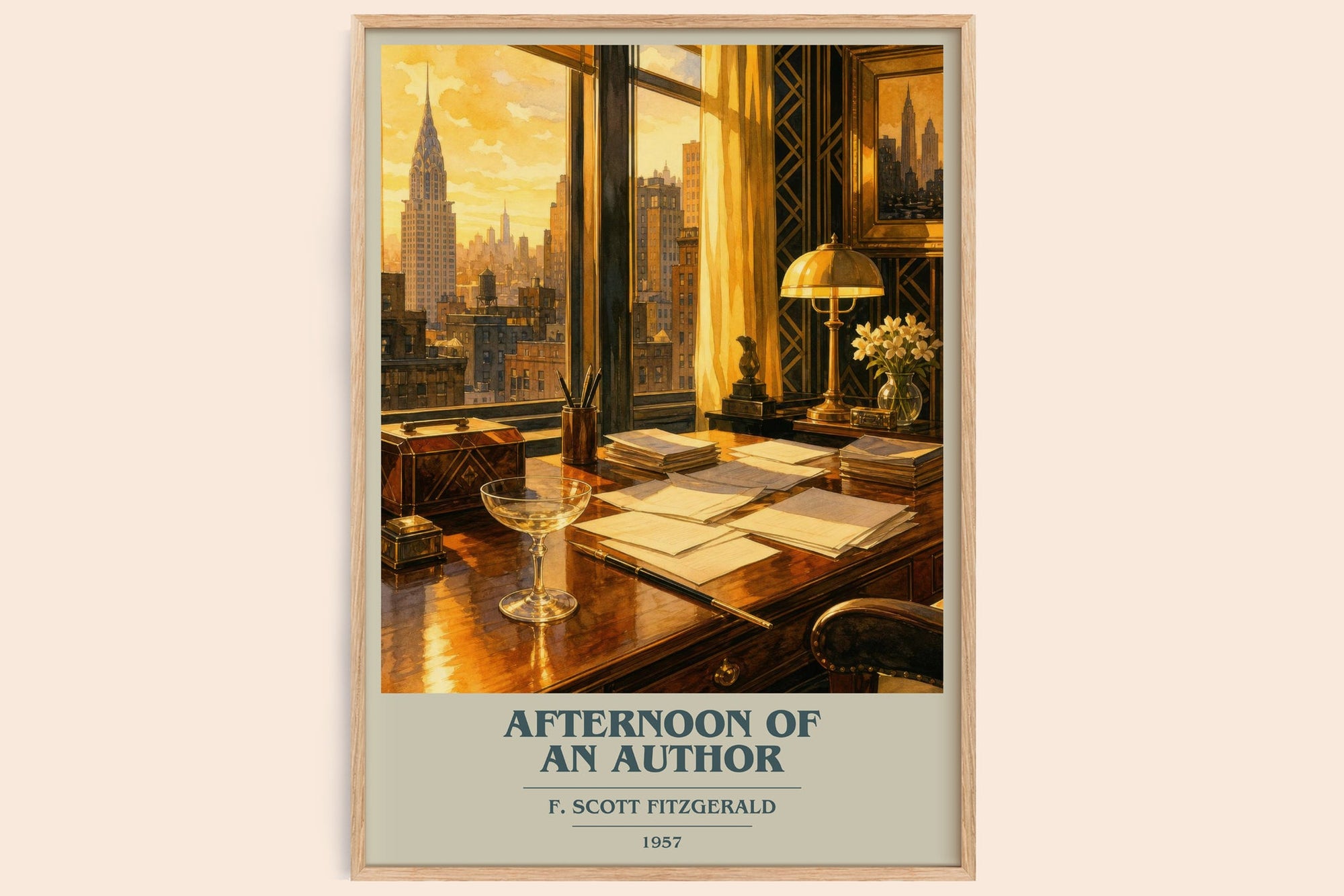 Afternoon Of An Author book cover book poster by F. Scott Fitzgerald – framed literary art print