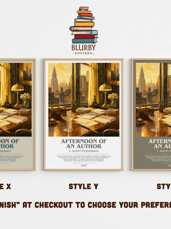 Afternoon Of An Author bookish print in frame leaning in hallway – literary fiction wall art