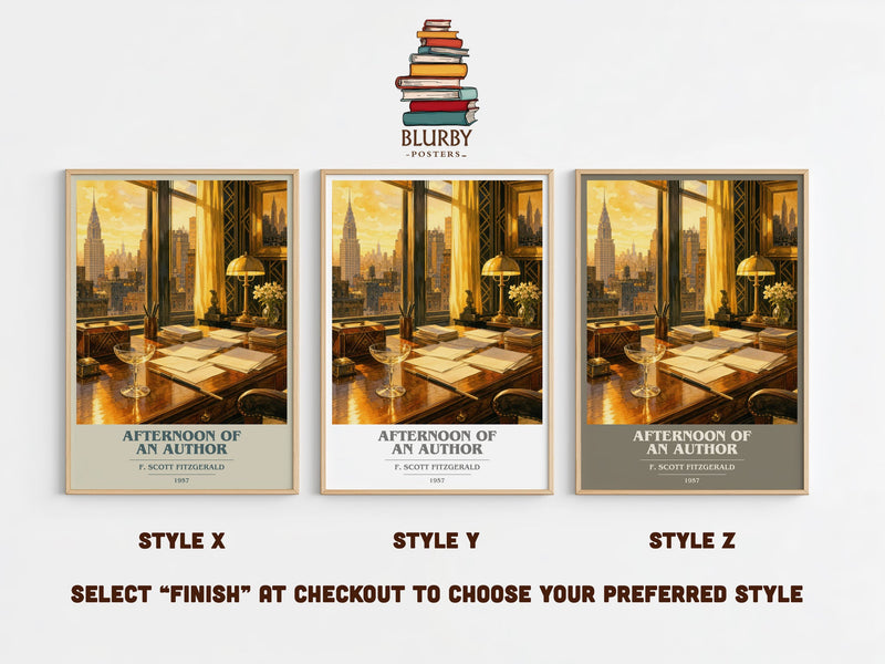Afternoon Of An Author book cover print in frame leaning in hallway – literary fiction wall art