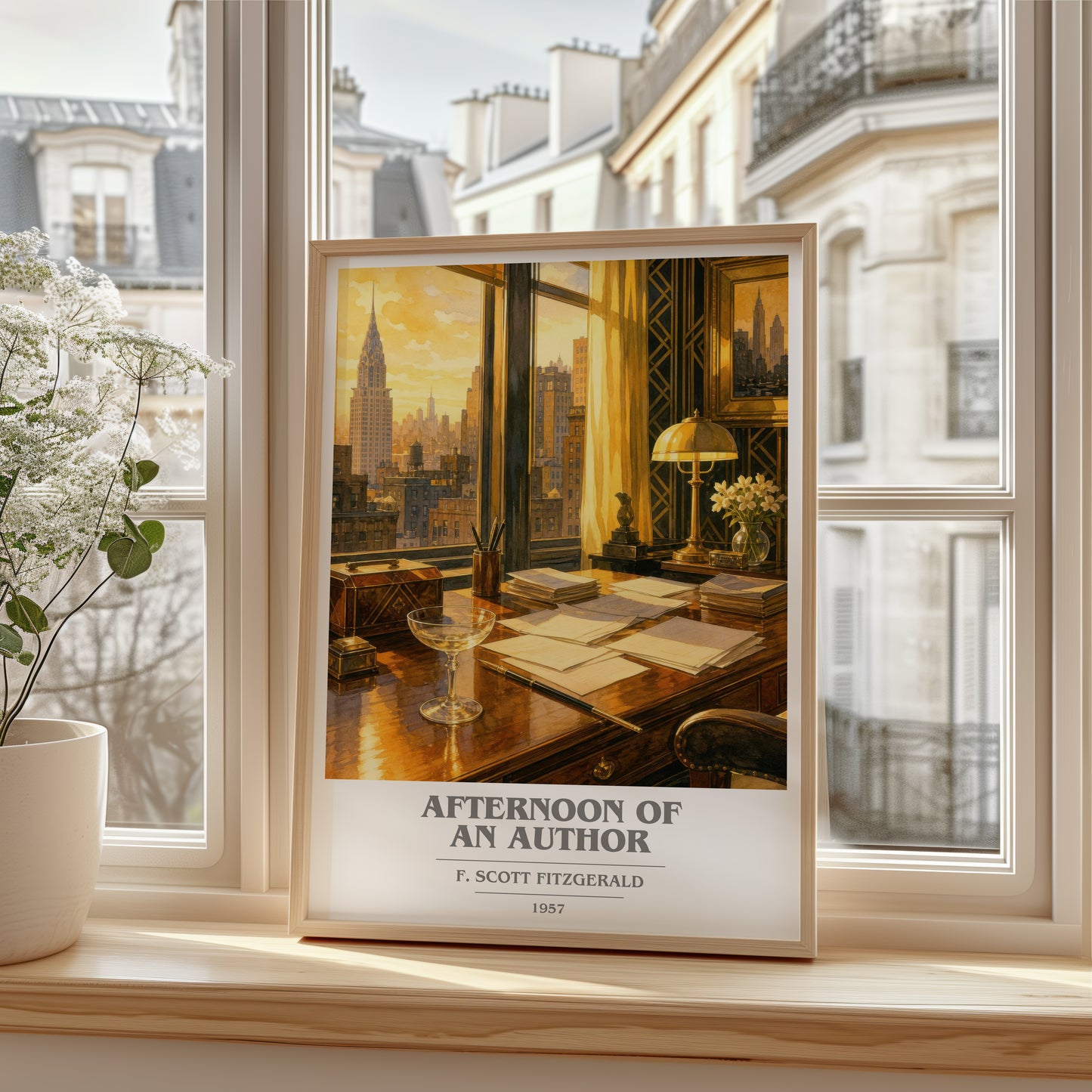 Afternoon Of An Author book cover poster colour and style options – F. Scott Fitzgerald book art