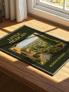 Little Mexican Classic Book Art Print by Aldous Huxley – print on a sunlit desk