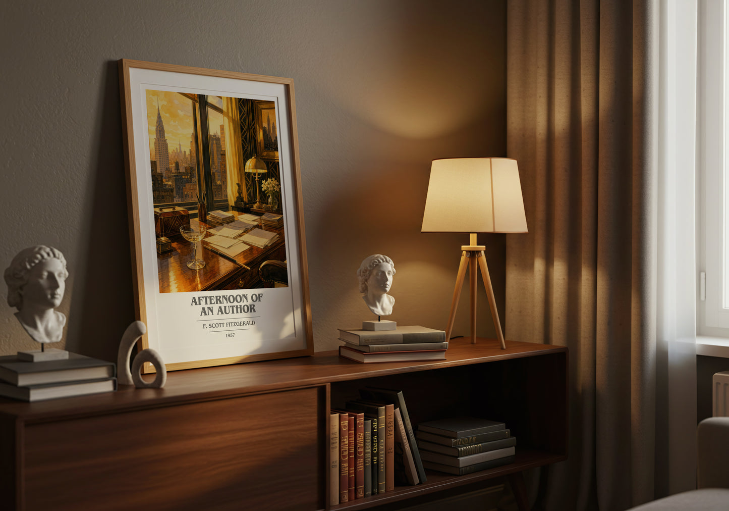 Afternoon Of An Author book cover book poster framed on wall – literary fiction wall art