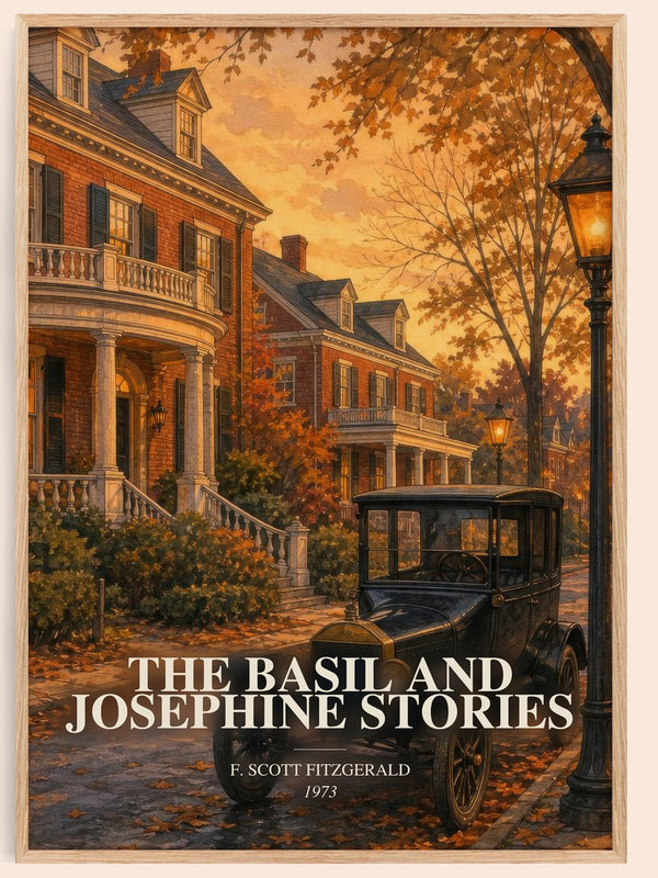 The Basil And Josephine Stories watercolour book poster by F. Scott Fitzgerald – framed literary art print