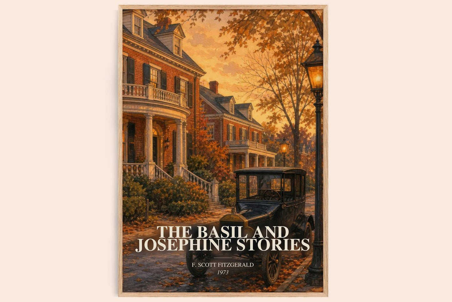 The Basil And Josephine Stories watercolour book poster by F. Scott Fitzgerald – framed literary art print