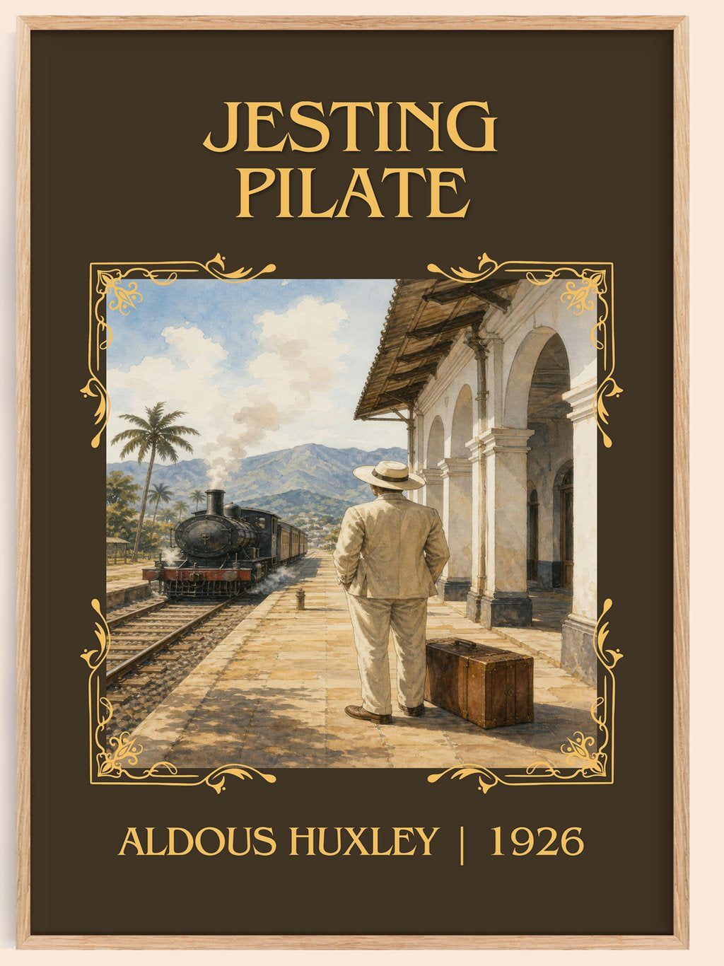 Jesting Pilate Classic Book Art Print by Aldous Huxley – book poster