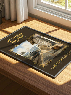 Jesting Pilate Classic Book Art Print by Aldous Huxley – print on a sunlit desk