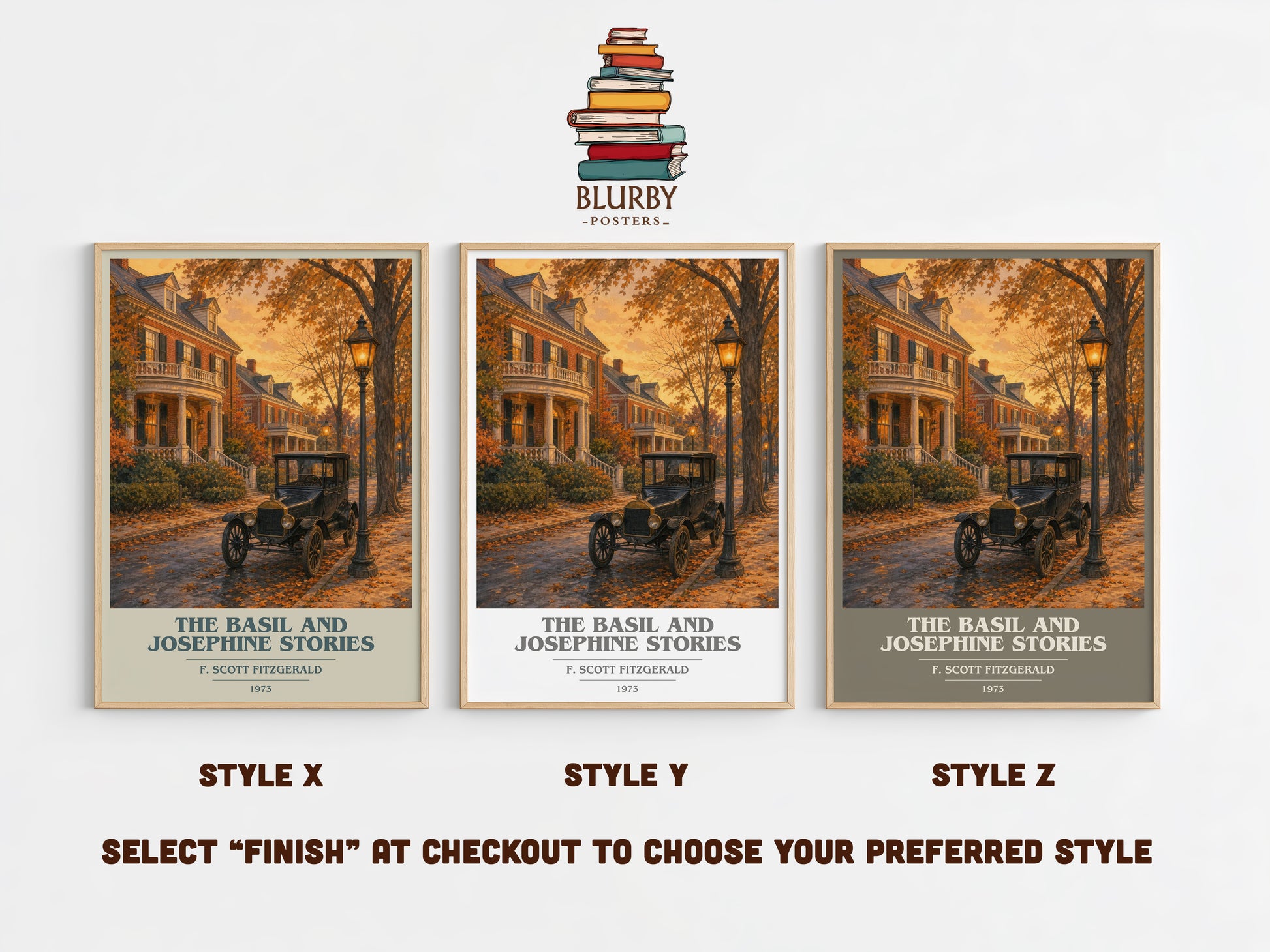 The Basil And Josephine Stories book cover print in frame leaning in hallway – coming of age wall art