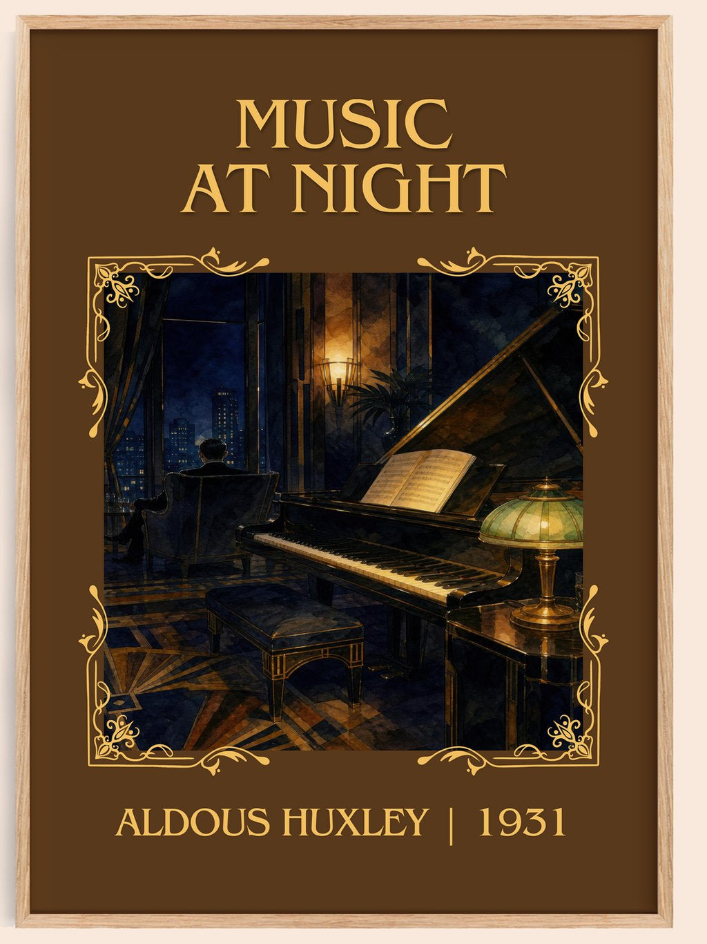 Music At Night Classic Book Art Print by Aldous Huxley – book poster