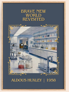 Brave New World Revisited Classic Book Art Print by Aldous Huxley – book poster