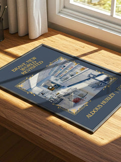 Brave New World Revisited Classic Book Art Print by Aldous Huxley – print on a sunlit desk