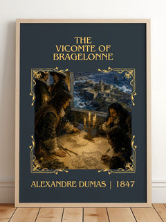 The Vicomte Of Bragelonne Classic Book Art Print by Alexandre Dumas – framed print leaning on a wooden floor