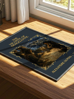 The Vicomte Of Bragelonne Classic Book Art Print by Alexandre Dumas – print on a sunlit desk