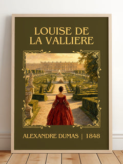 Louise De La Vallière Classic Book Art Print by Alexandre Dumas – framed print leaning on a wooden floor