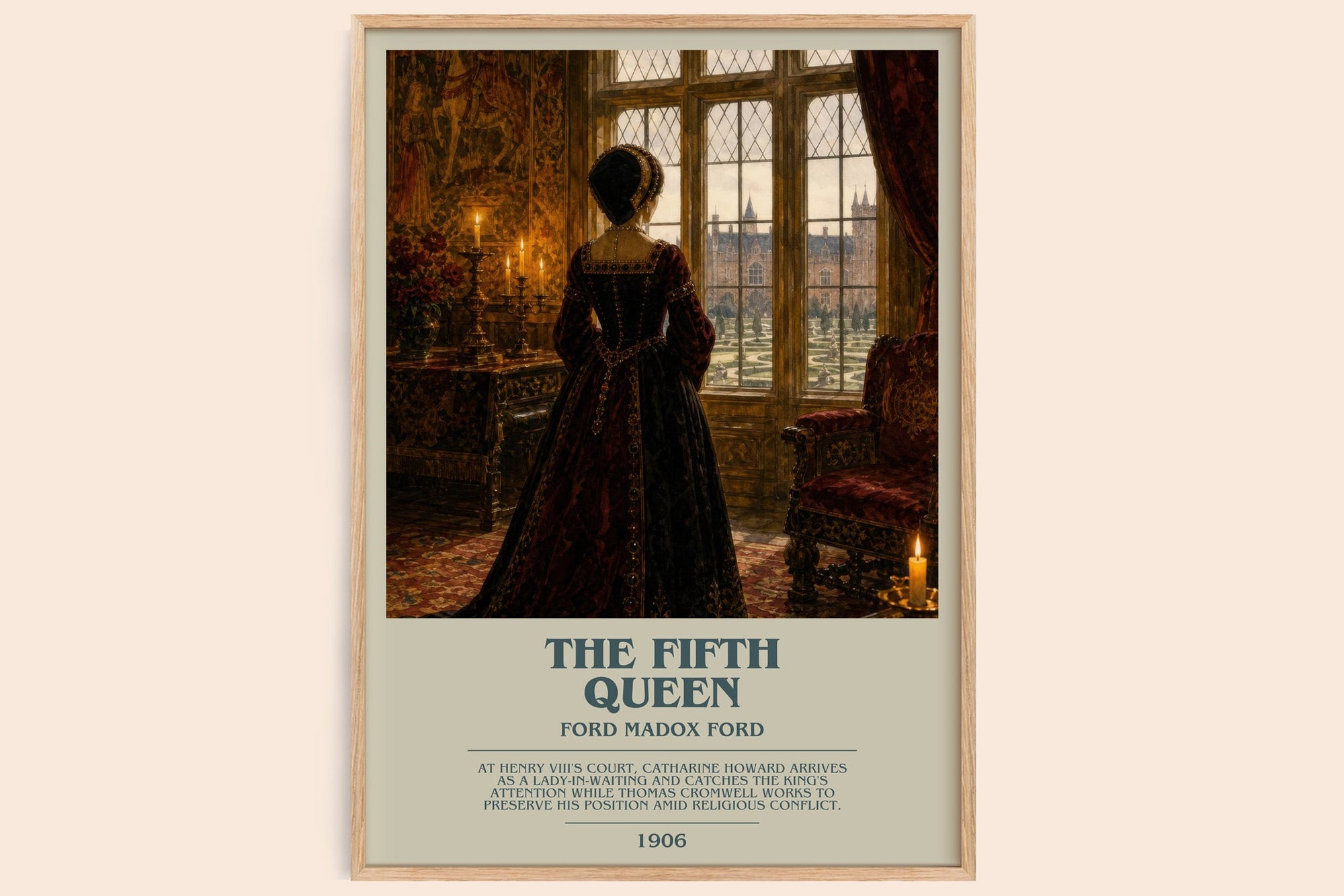 The Fifth Queen bookish book poster by Ford Madox Ford – framed literary art print