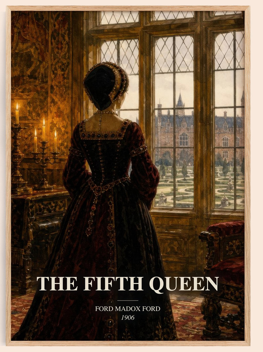 The Fifth Queen watercolour book poster by Ford Madox Ford – framed literary art print