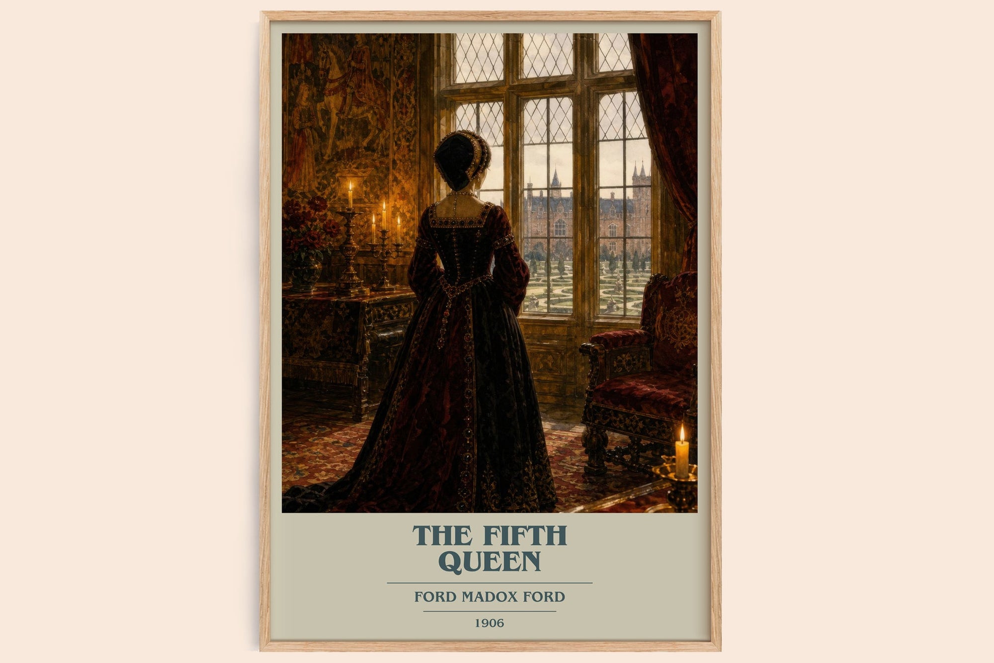 The Fifth Queen book cover book poster by Ford Madox Ford – framed literary art print