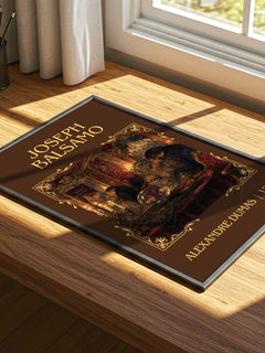 Joseph Balsamo Classic Book Art Print by Alexandre Dumas – print on a sunlit desk