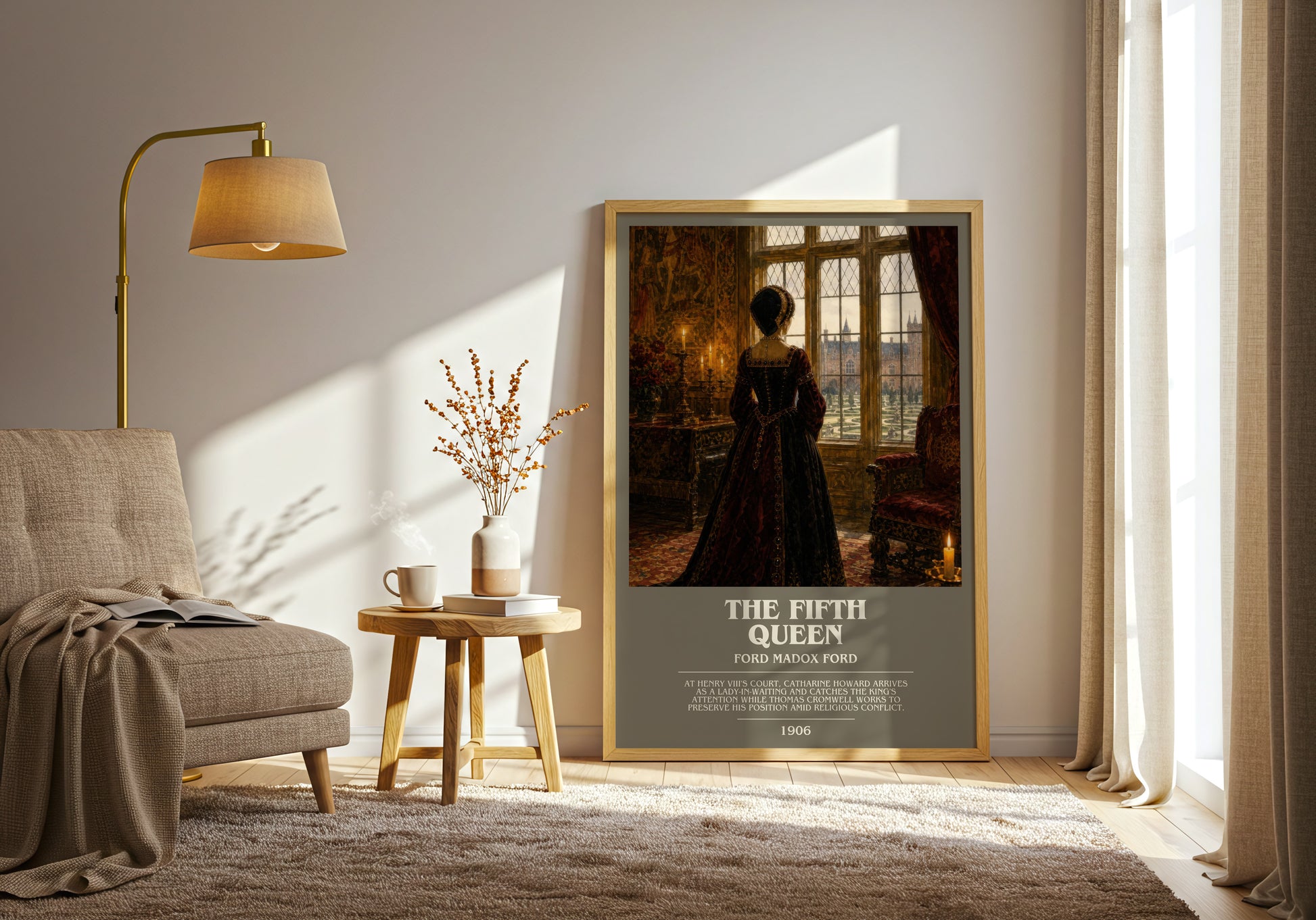The Fifth Queen bookish print on bookshelf – Ford Madox Ford fan gift