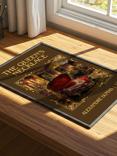 The Queen'S Necklace Classic Book Art Print by Alexandre Dumas – print on a sunlit desk