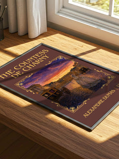 The Countess De Charny Classic Book Art Print by Alexandre Dumas – print on a sunlit desk