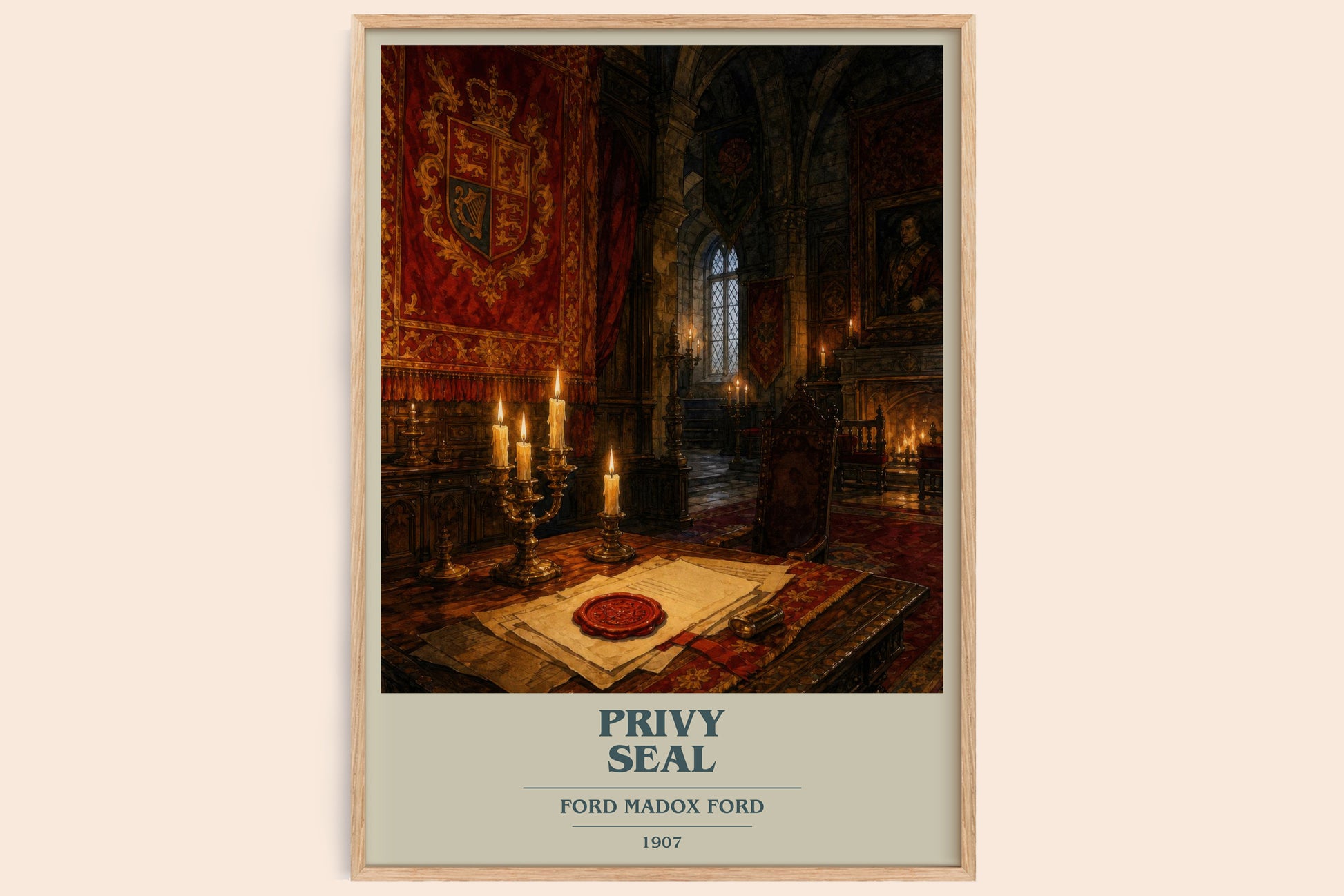 Privy Seal book cover book poster by Ford Madox Ford – framed literary art print