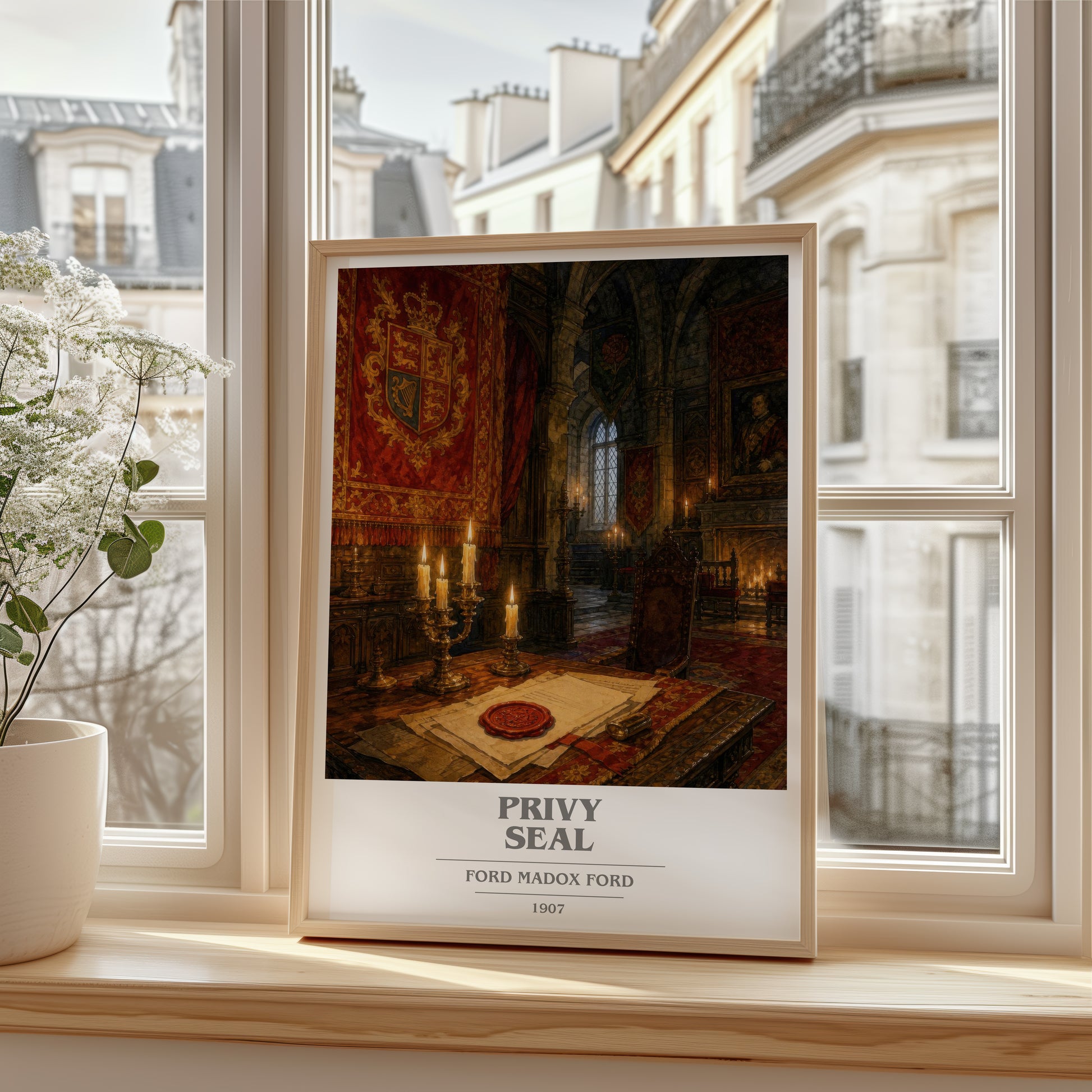 Privy Seal book cover poster colour and style options – Ford Madox Ford book art