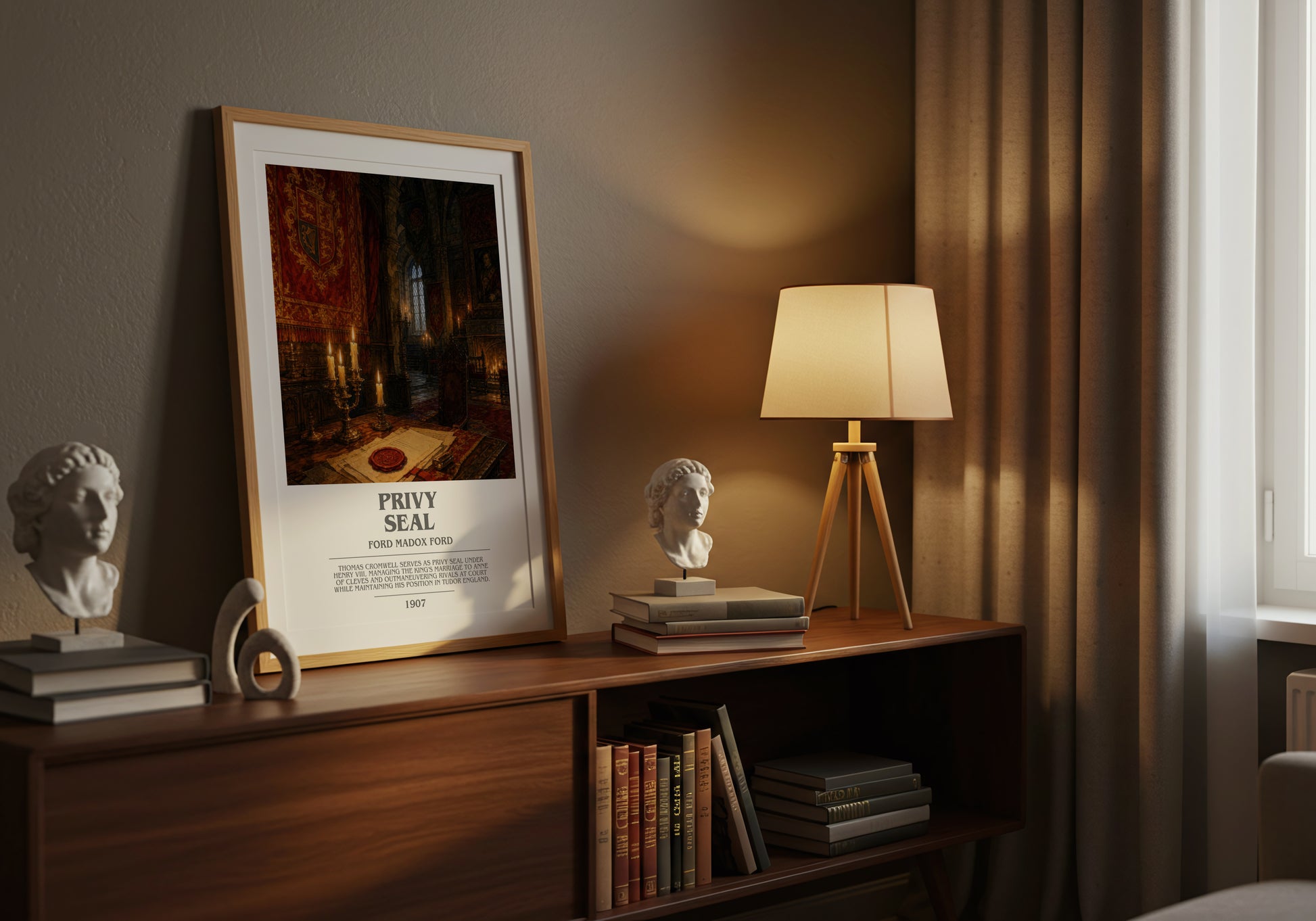 Privy Seal bookish book poster framed on wall – historical fiction wall art