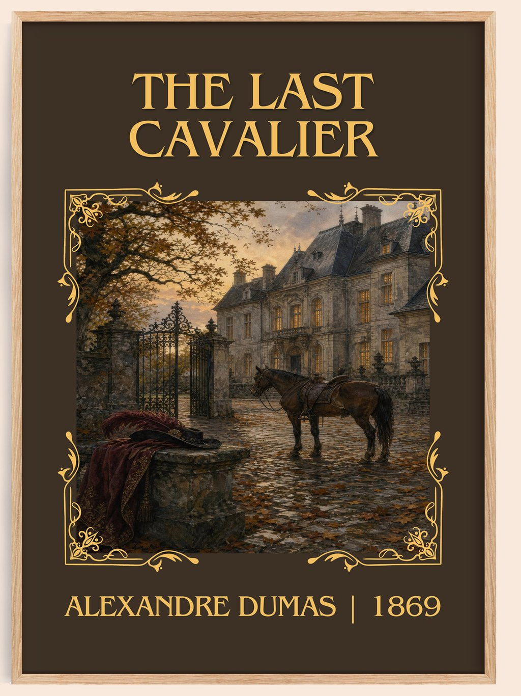 The Last Cavalier Classic Book Art Print by Alexandre Dumas – book poster