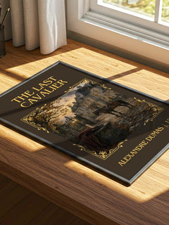 The Last Cavalier Classic Book Art Print by Alexandre Dumas – print on a sunlit desk