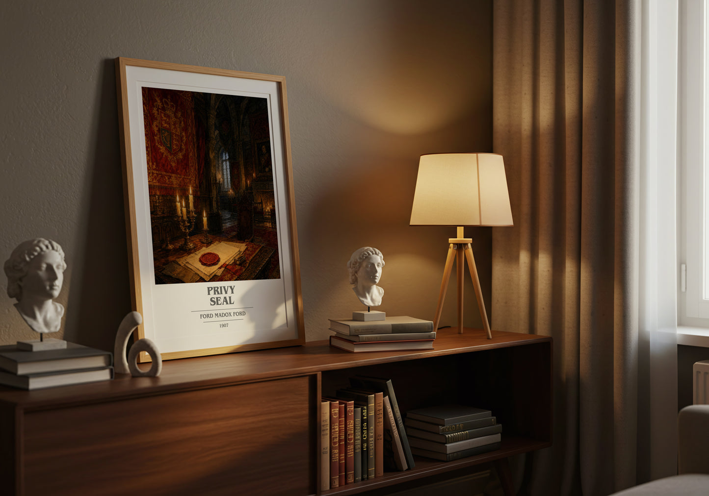 Privy Seal book cover book poster framed on wall – historical fiction wall art
