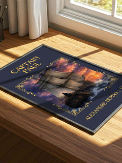 Captain Paul Classic Book Art Print by Alexandre Dumas – print on a sunlit desk