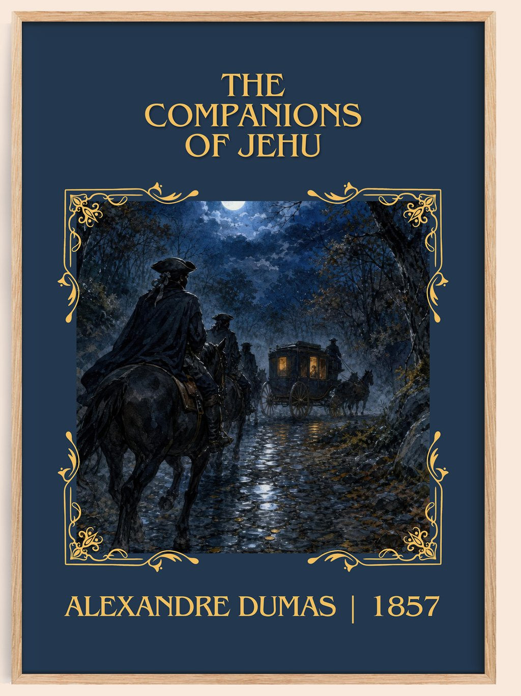 The Companions Of Jehu Classic Book Art Print by Alexandre Dumas – book poster